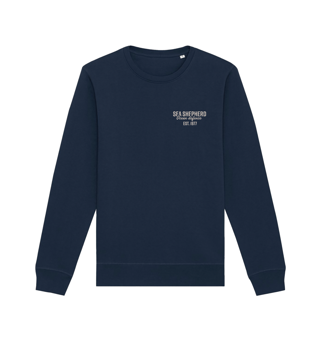 French Navy Printed Sweater Front