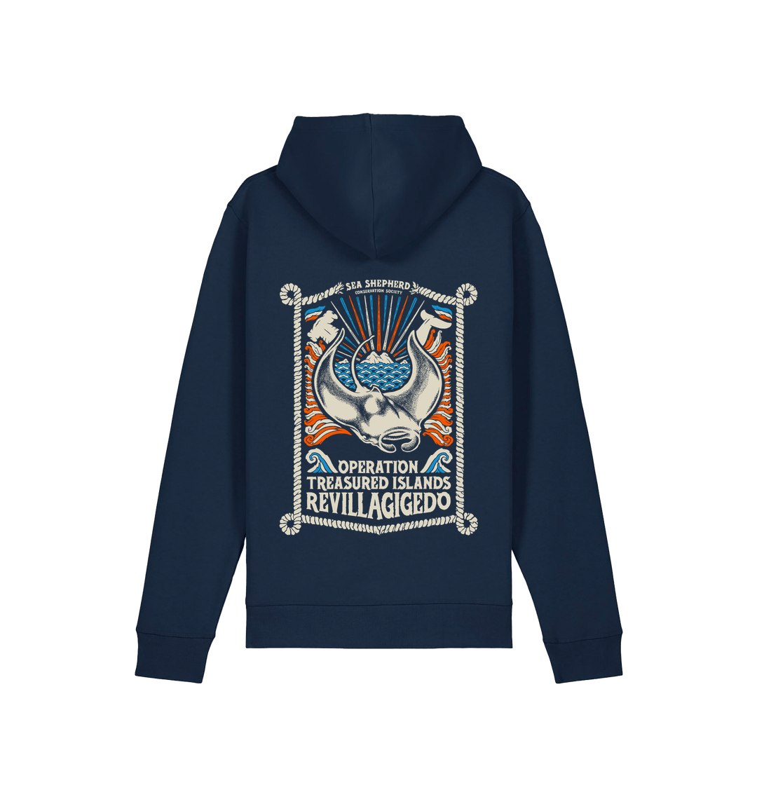 French Navy Printed Hoody