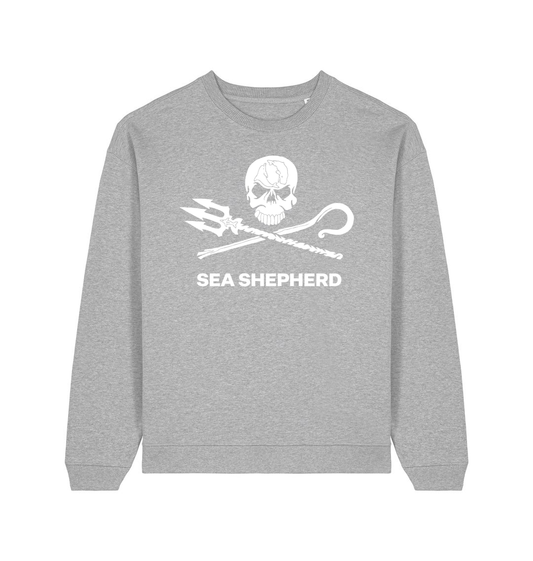 Heather Grey Printed Sweater Front