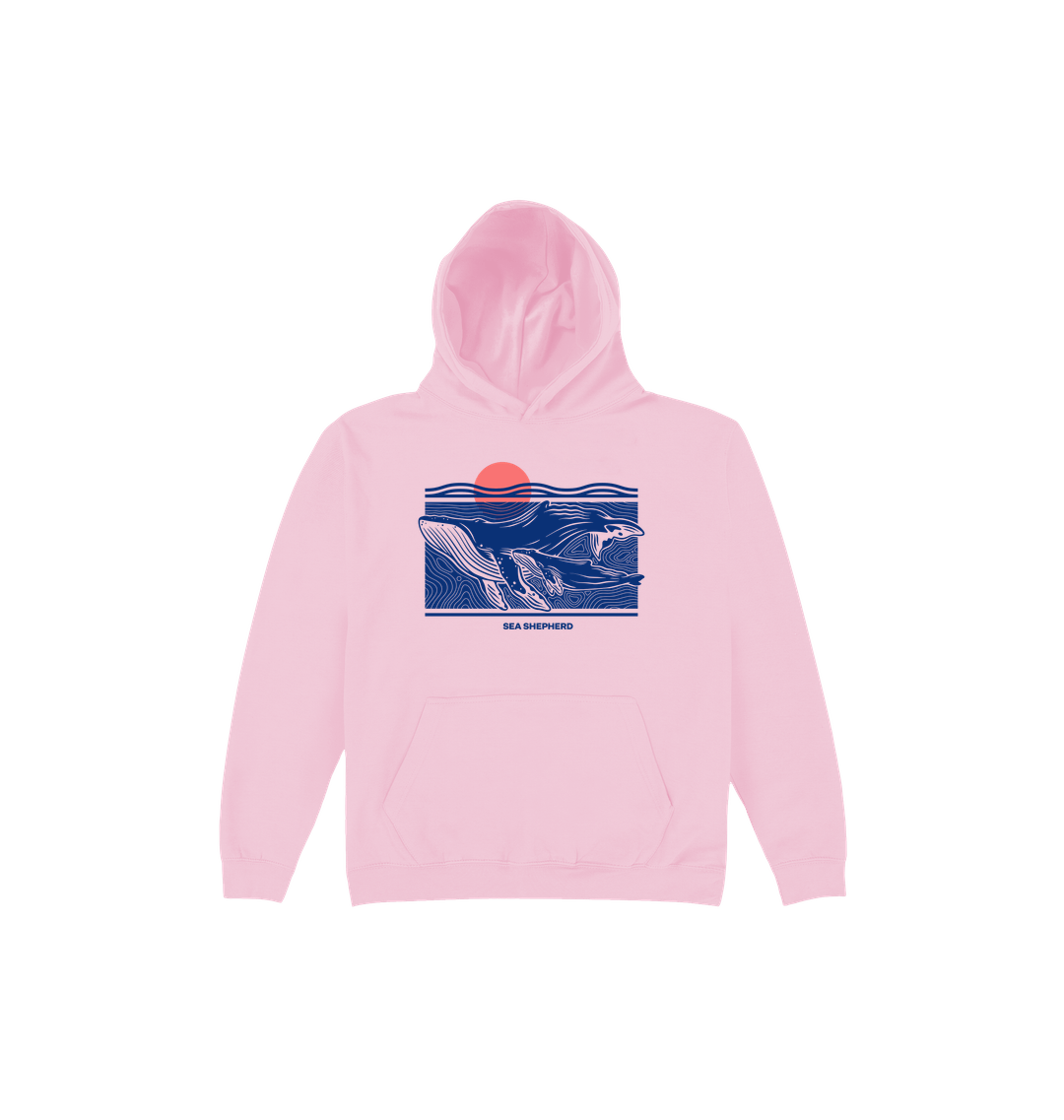 Light Pink Printed Kids Hoodie Front