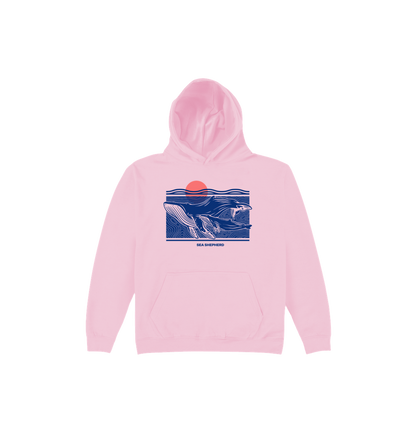 Light Pink Printed Kids Hoodie Front