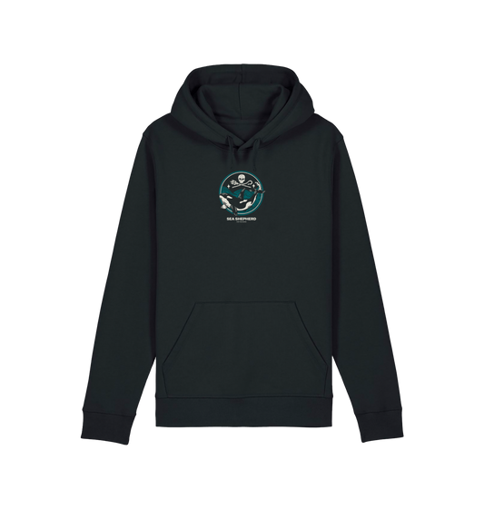 Black Printed Hoody Front