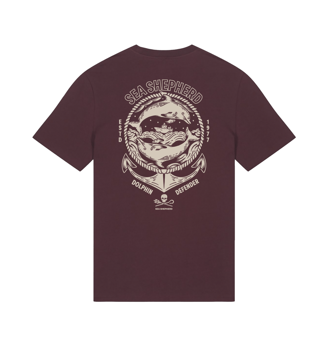 Red Brown Printed T-shirt Back