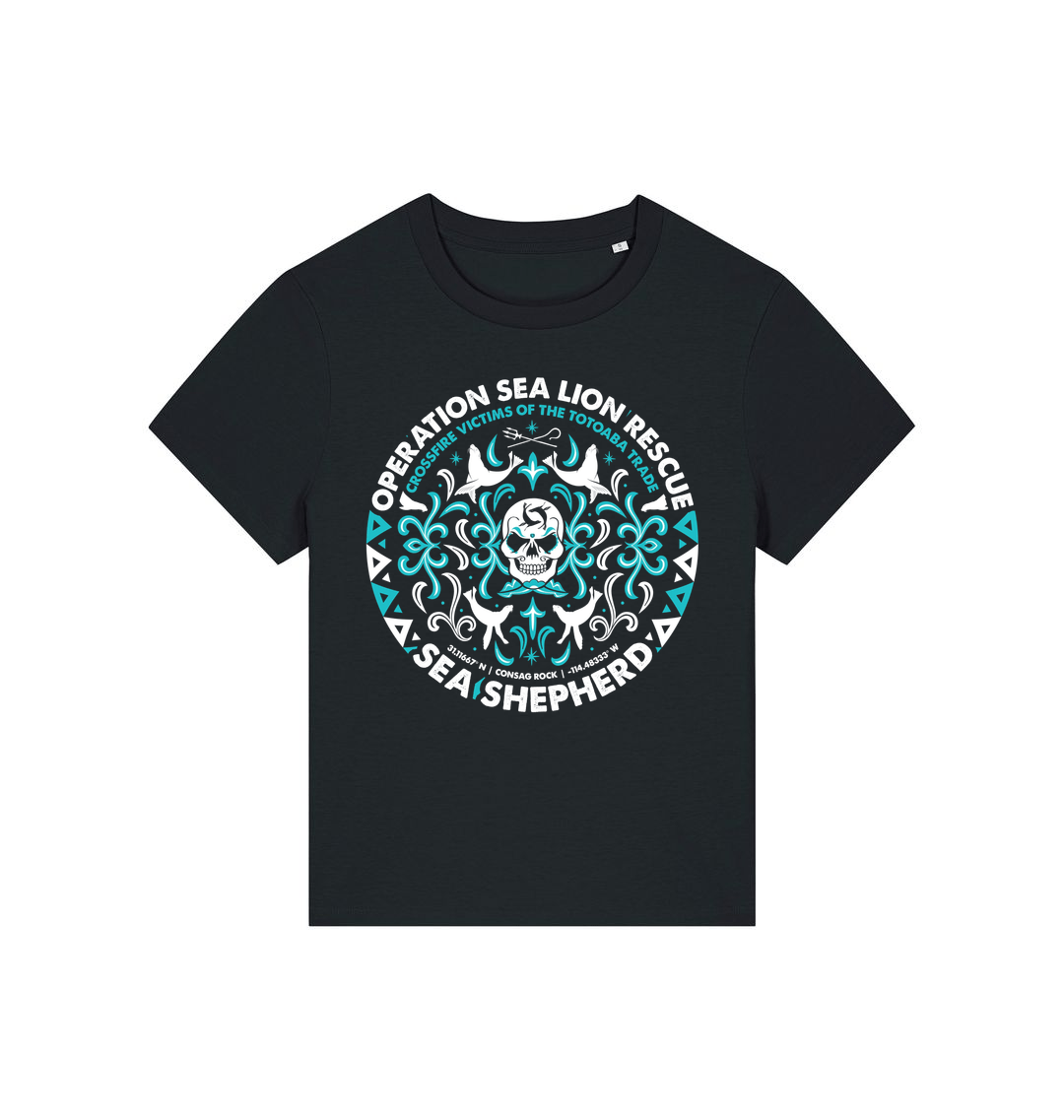 Black Printed T-shirt Front