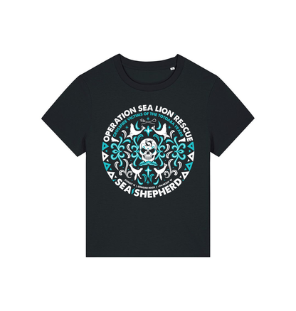 Black Printed T-shirt Front