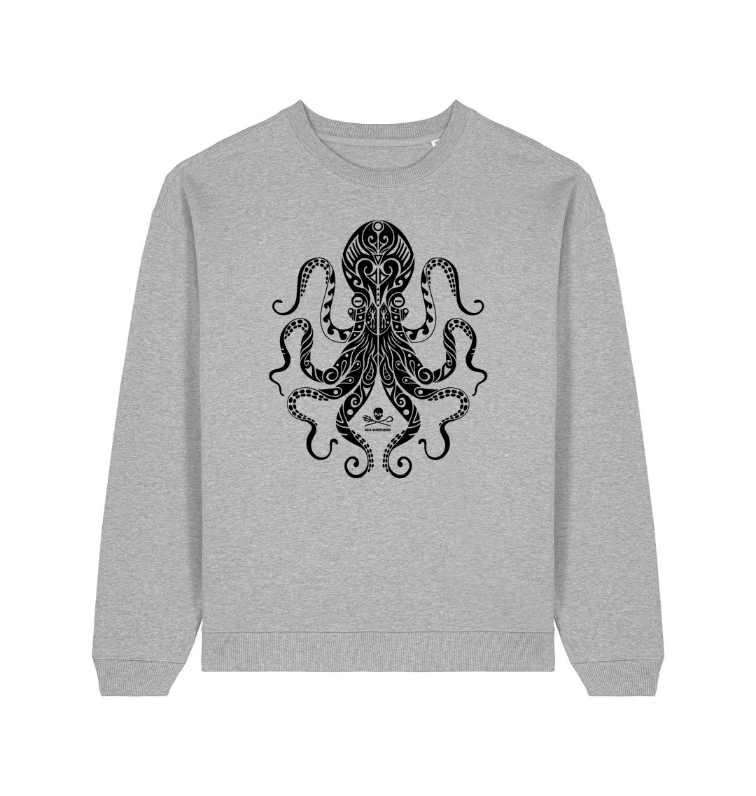 Heather Grey Printed Sweater Front