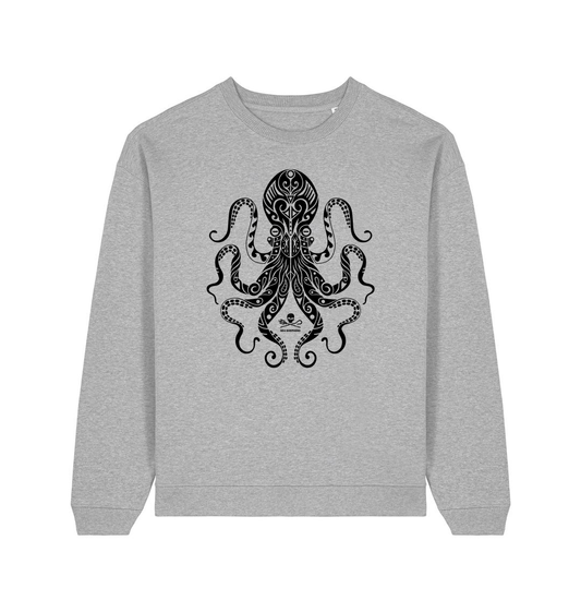 Heather Grey Printed Sweater Front