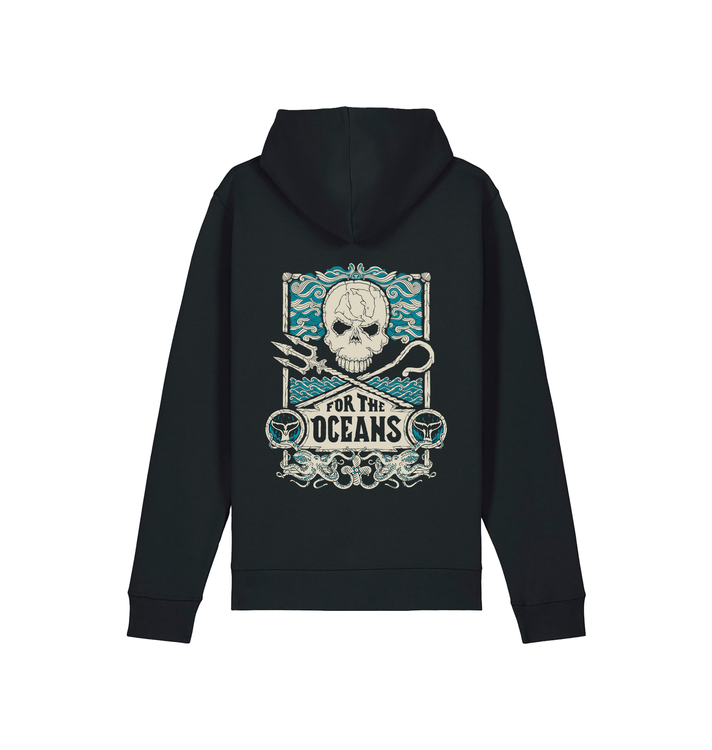 Black Printed Hoody Back