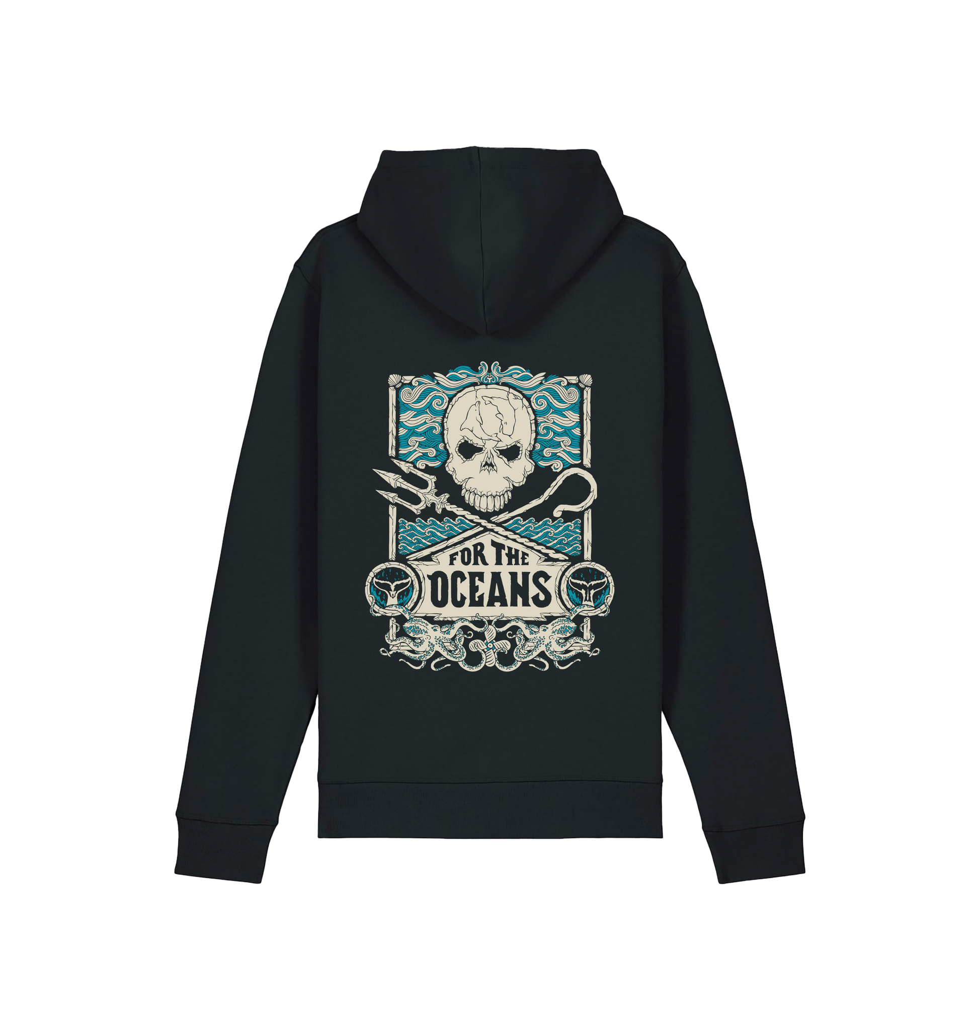 Black Printed Hoody Back