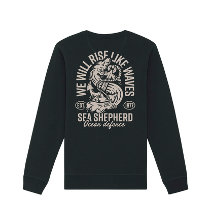 Black Printed Sweater Back