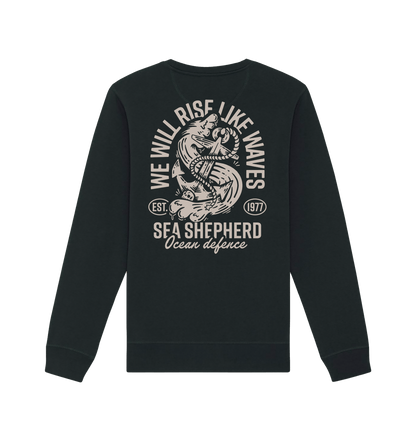 Black Printed Sweater Back