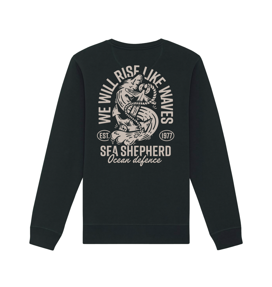 Black Printed Sweater Back