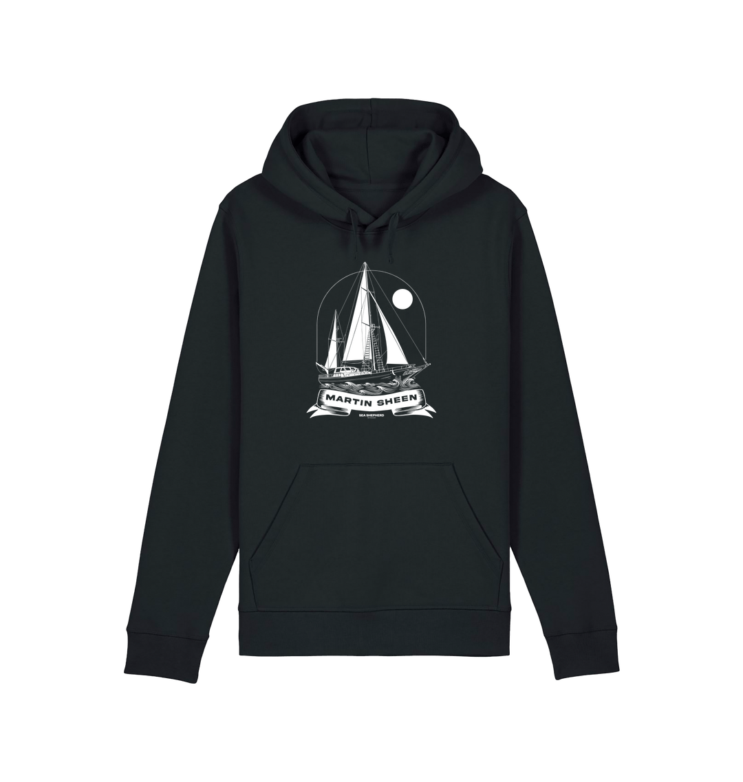 Black Printed Hoody Front
