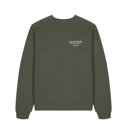 Khaki Printed Sweater Front