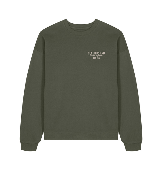 Khaki Printed Sweater Front