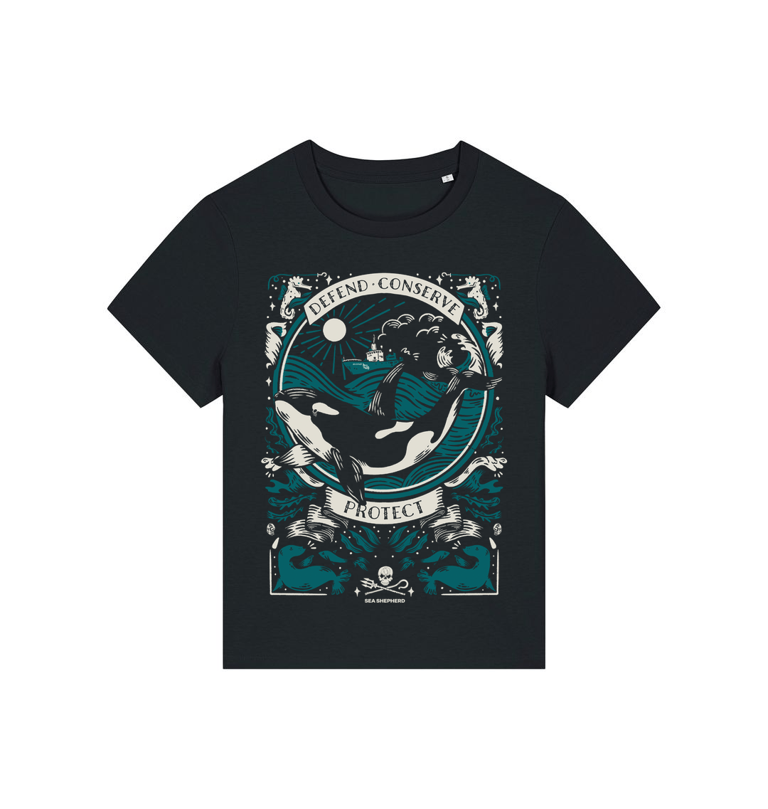 Black Printed T-shirt Front
