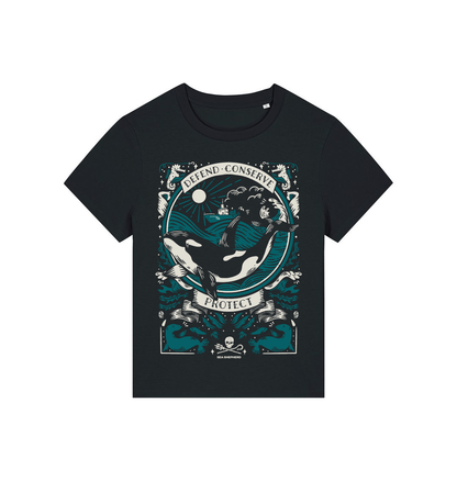 Black Printed T-shirt Front