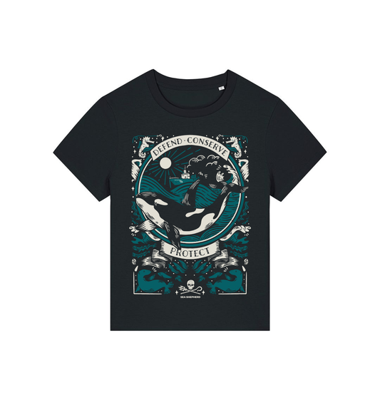 Black Printed T-shirt Front