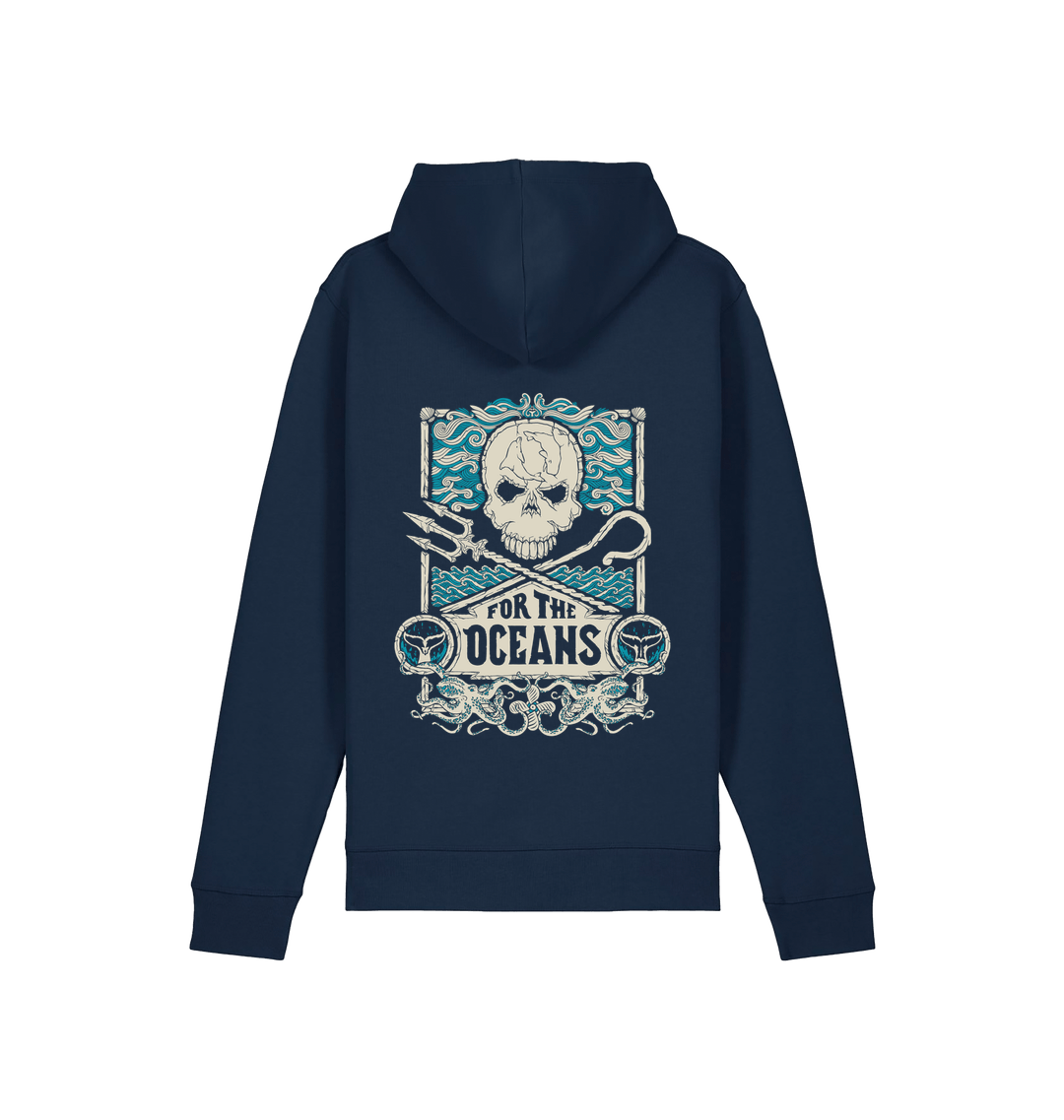 French Navy Printed Hoody Back