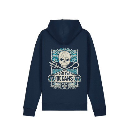 French Navy Printed Hoody Back