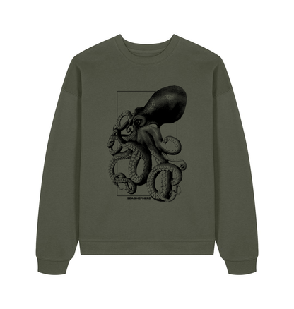 Khaki Printed Sweater Front