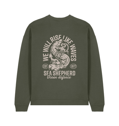 Khaki Printed Sweater Back