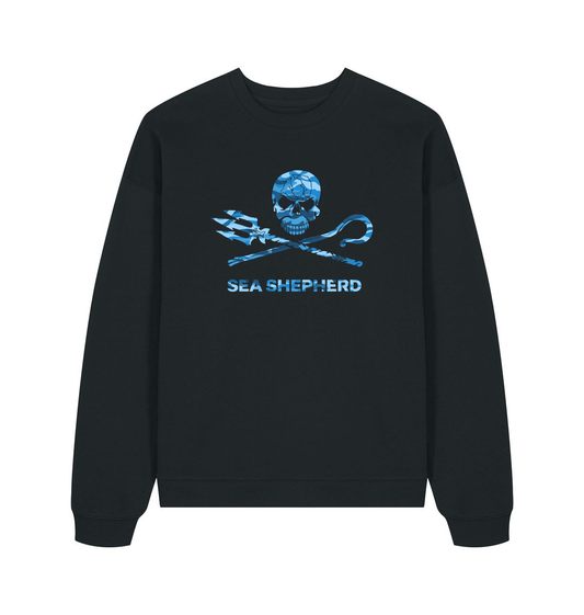 Black Printed Sweater Front