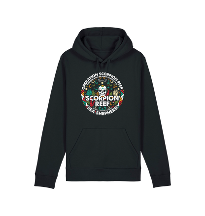 Black Printed Hoody Front