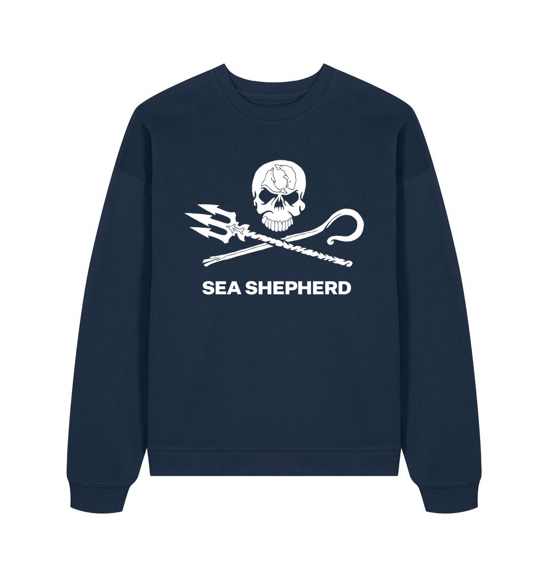 French Navy Printed Sweater Front