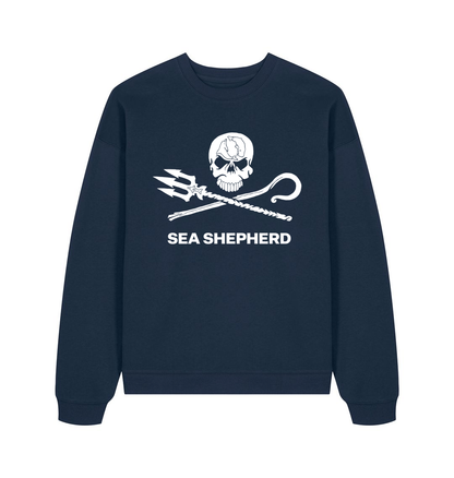 French Navy Printed Sweater Front