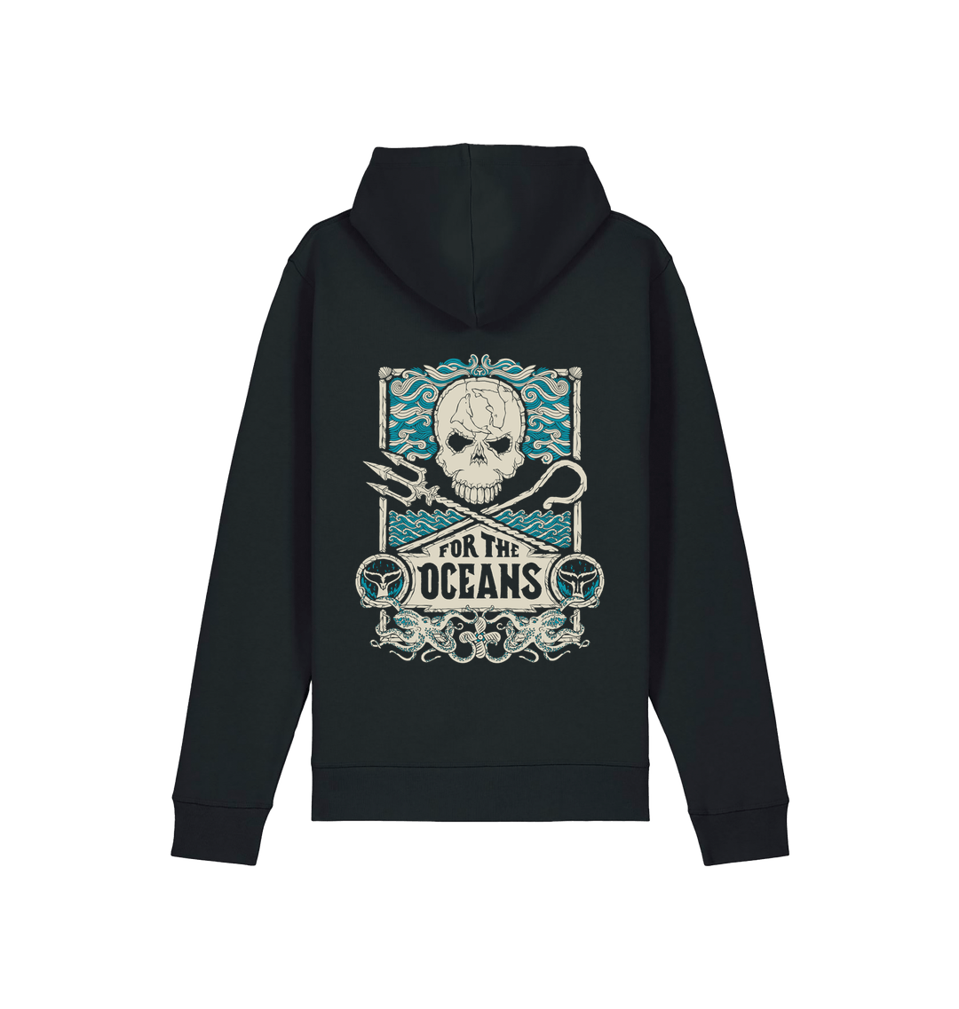 Black Printed Hoody Back
