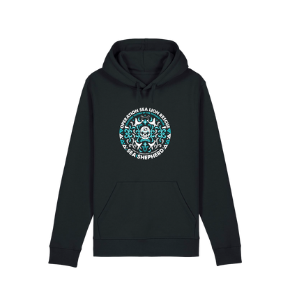 Black Printed Hoody Front