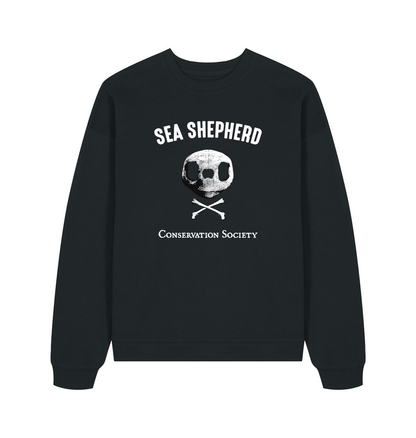 Black Printed Sweater Front