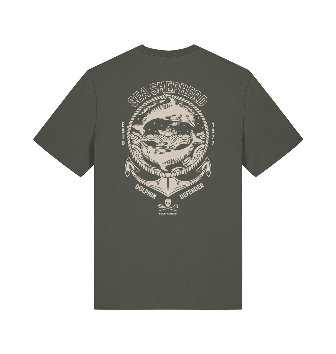 Khaki Printed T-shirt Back