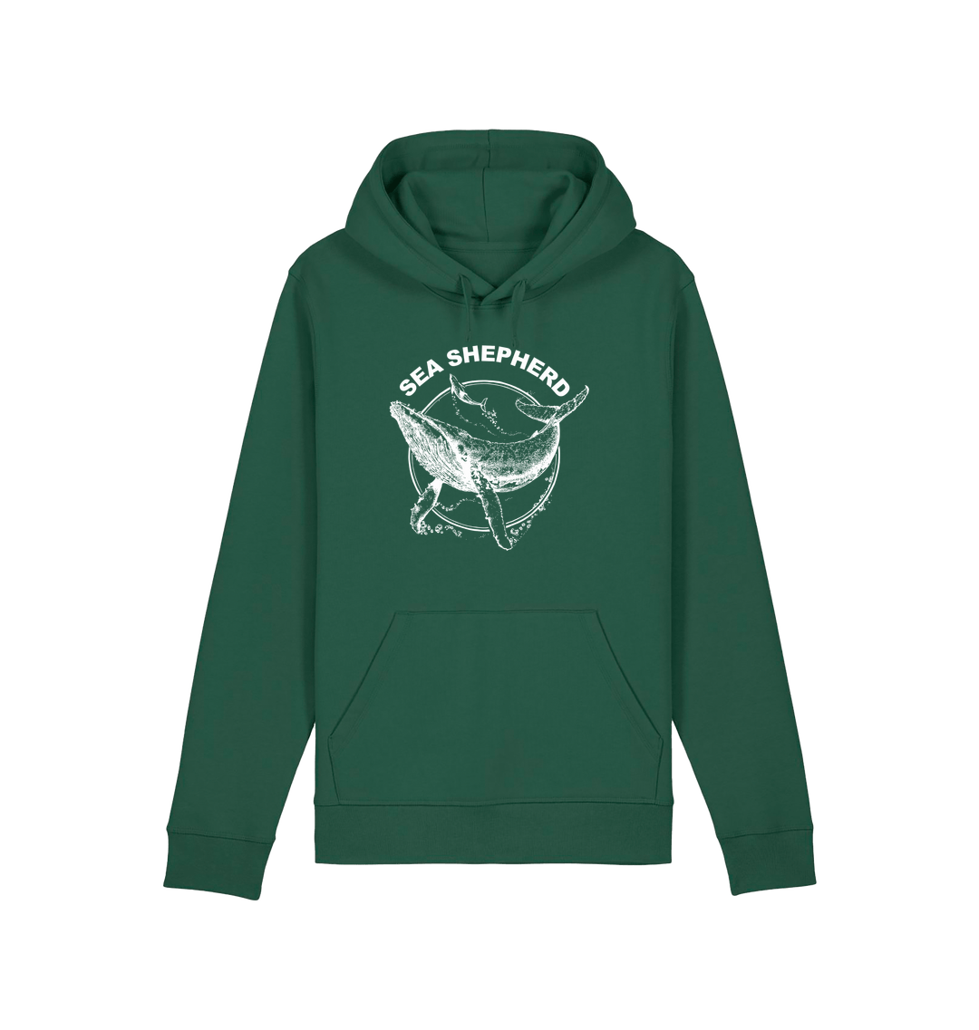 Bottle Green Printed Hoody Front