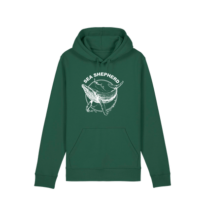 Bottle Green Printed Hoody Front