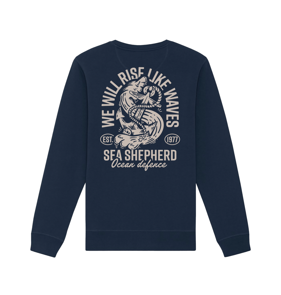 French Navy Printed Sweater Back