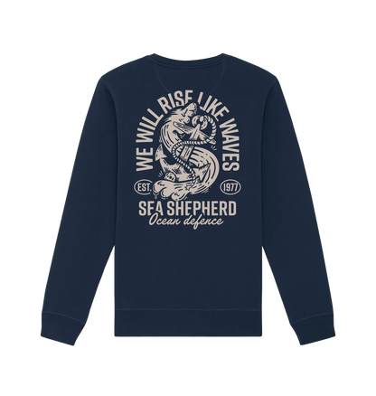 French Navy Printed Sweater Back