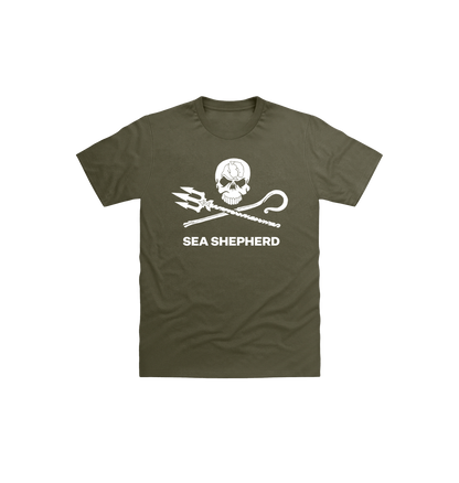 Military Green Printed Kids T-Shirt Front