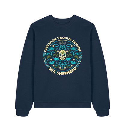 French Navy Printed Sweater Front