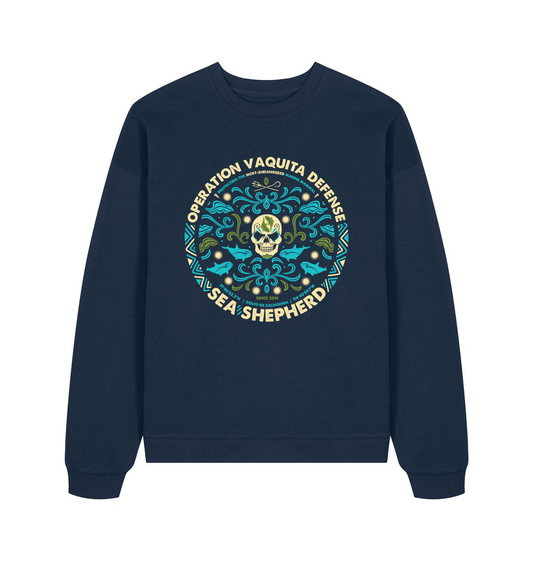 French Navy Printed Sweater Front