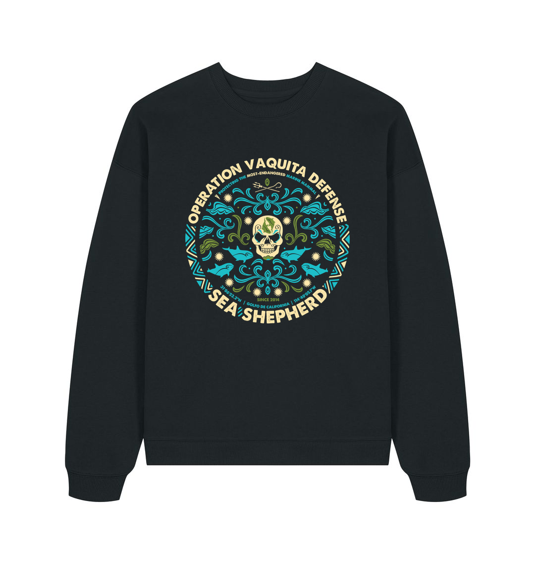 Black Printed Sweater Front