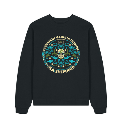 Black Printed Sweater Front