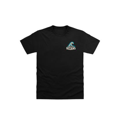 Black Printed Kids T-Shirt Front
