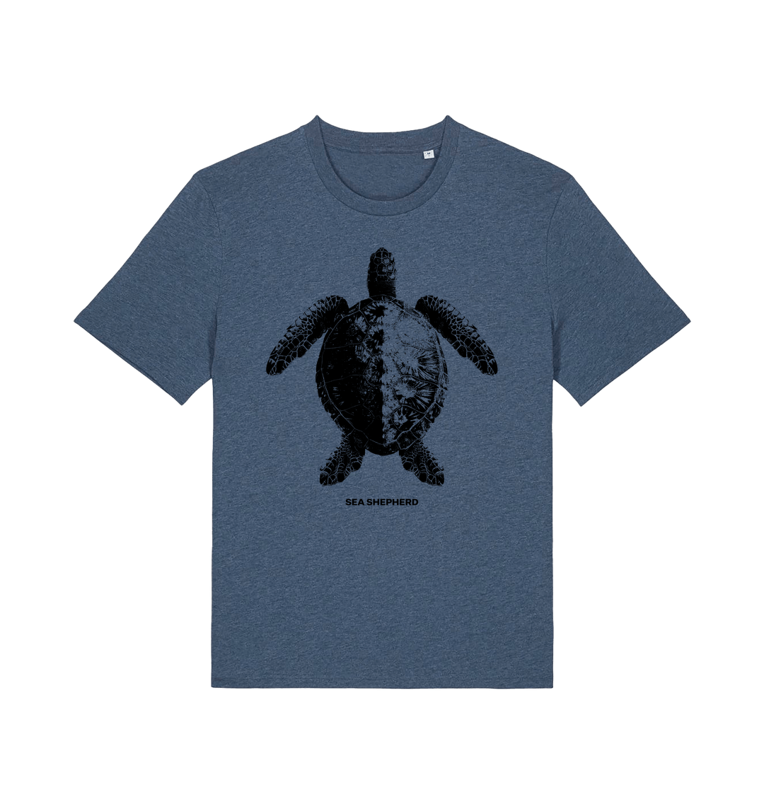 Dark Heather Blue Printed T-shirt Front