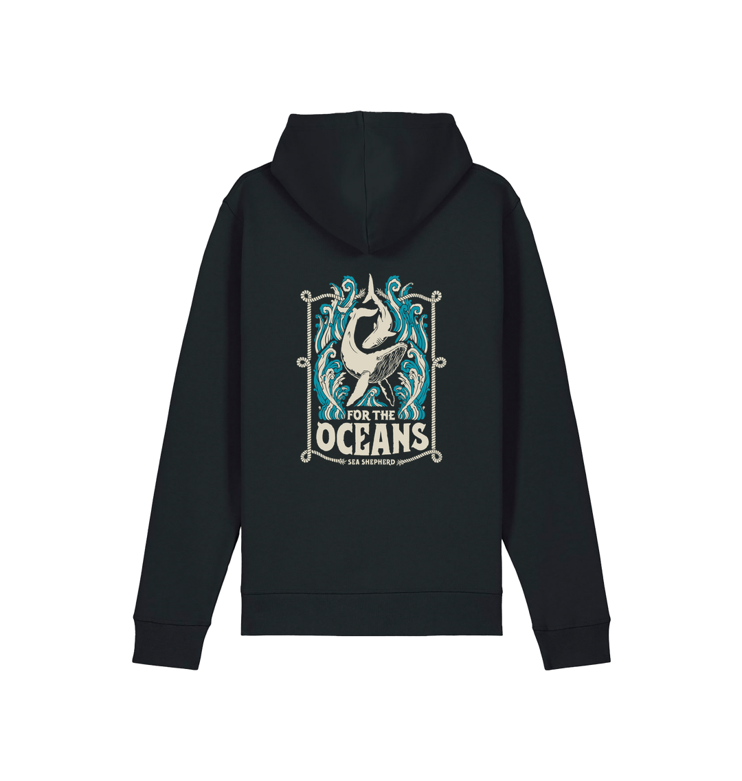 Black Printed Hoody Back