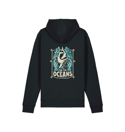 Black Printed Hoody Back