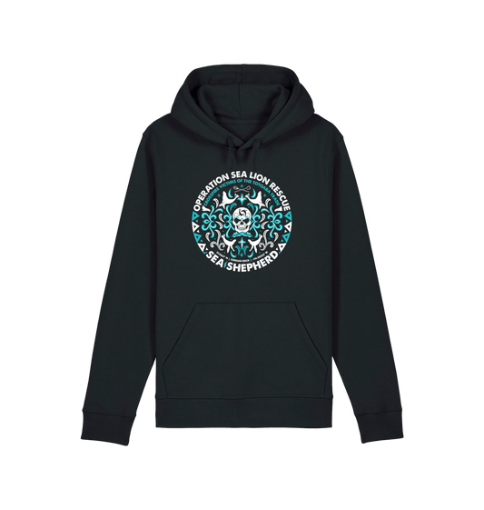 Black Printed Hoody Front