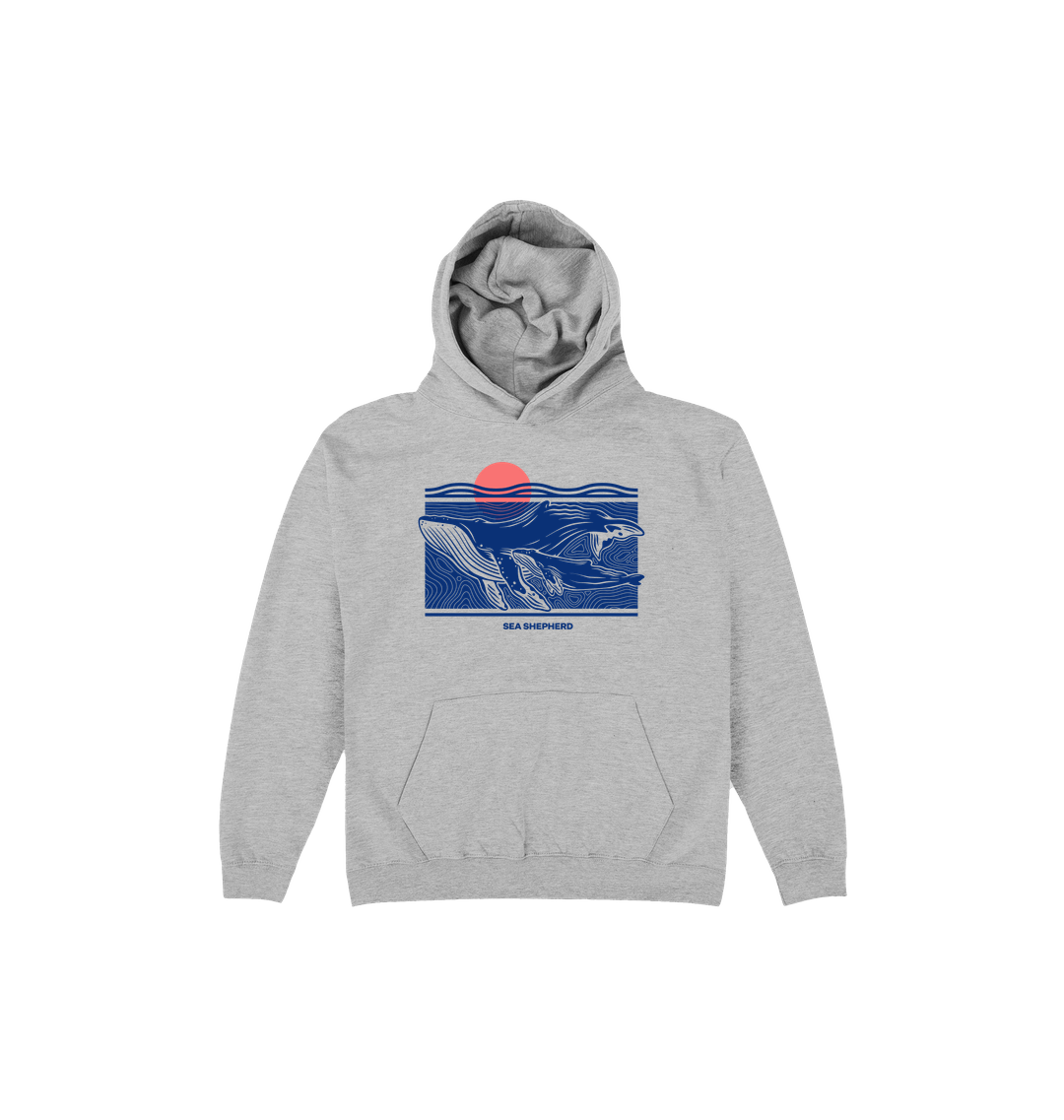 Sport Grey Printed Kids Hoodie Front
