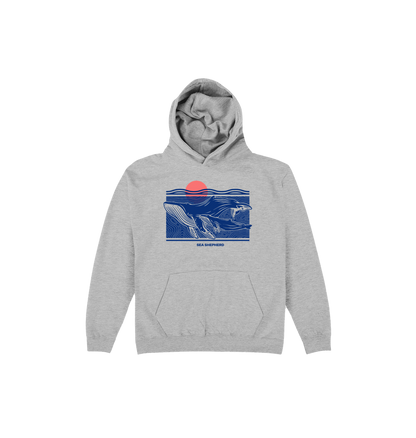Sport Grey Printed Kids Hoodie Front